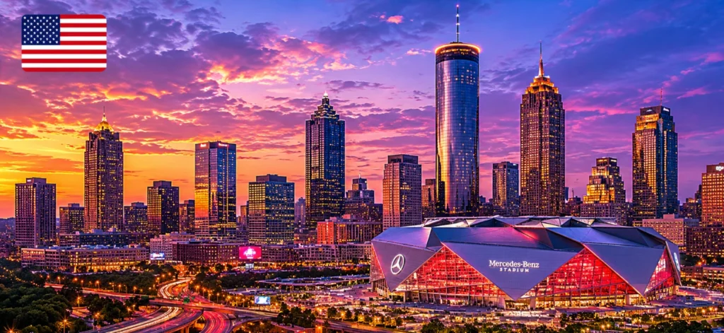 Transfer Atlanta Mercedes Benz Stadium Atlanta Mercedes Benz Stadium - 2026 FIFA World Cup. Hosts a semifinal and offers easy connections.