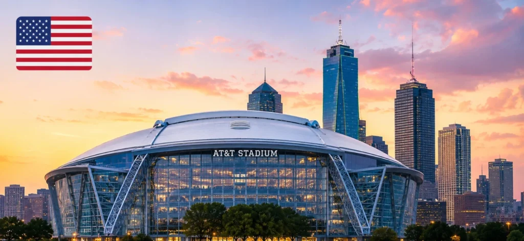 Dallas AT&T Stadium - 2026 FIFA World Cup. One of the busiest host cities and a semifinal venue.