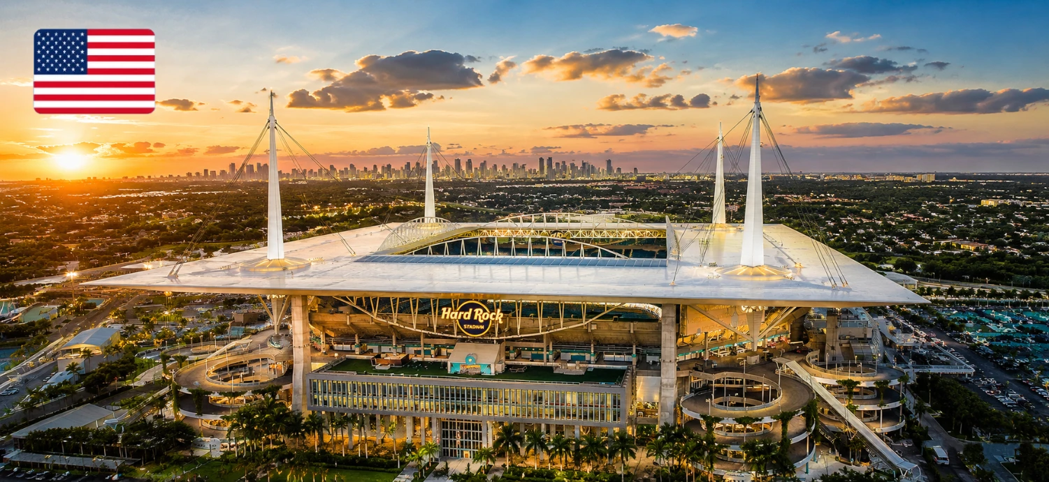 Miami Hard Rock Stadium - 2026 FIFA World Cup. Hosts the third-place match.