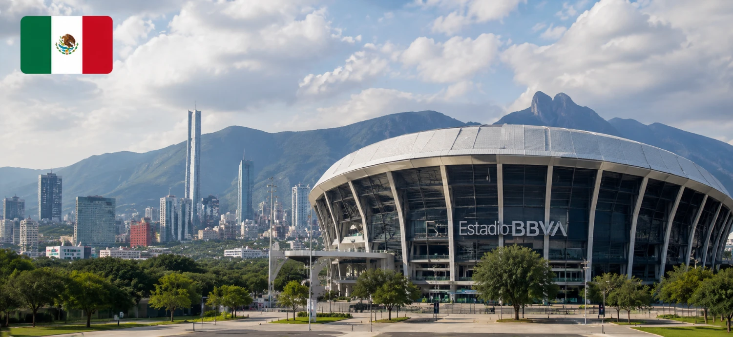 Monterrey - 2026 FIFA World Cup. A mix of group stage and Round of 32 matches in a city known for its dramatic mountain backdrop.