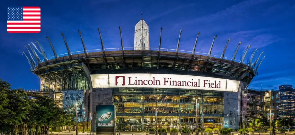 Philadelphia Lincoln Financial Field, 2026 FIFA World Cup. A passionate sports city hosting key knockout matches.